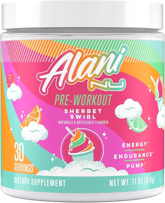 Alani Nu Pre Workout Powder Sherbet Swirl, Amino Energy Boost, Endurance Supplement, Sugar Free, ... | Amazon (US)