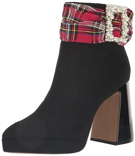 Betsey Johnson Women's Idris Ankle Boot, Red/Black Multi, 9.5 | Amazon (US)