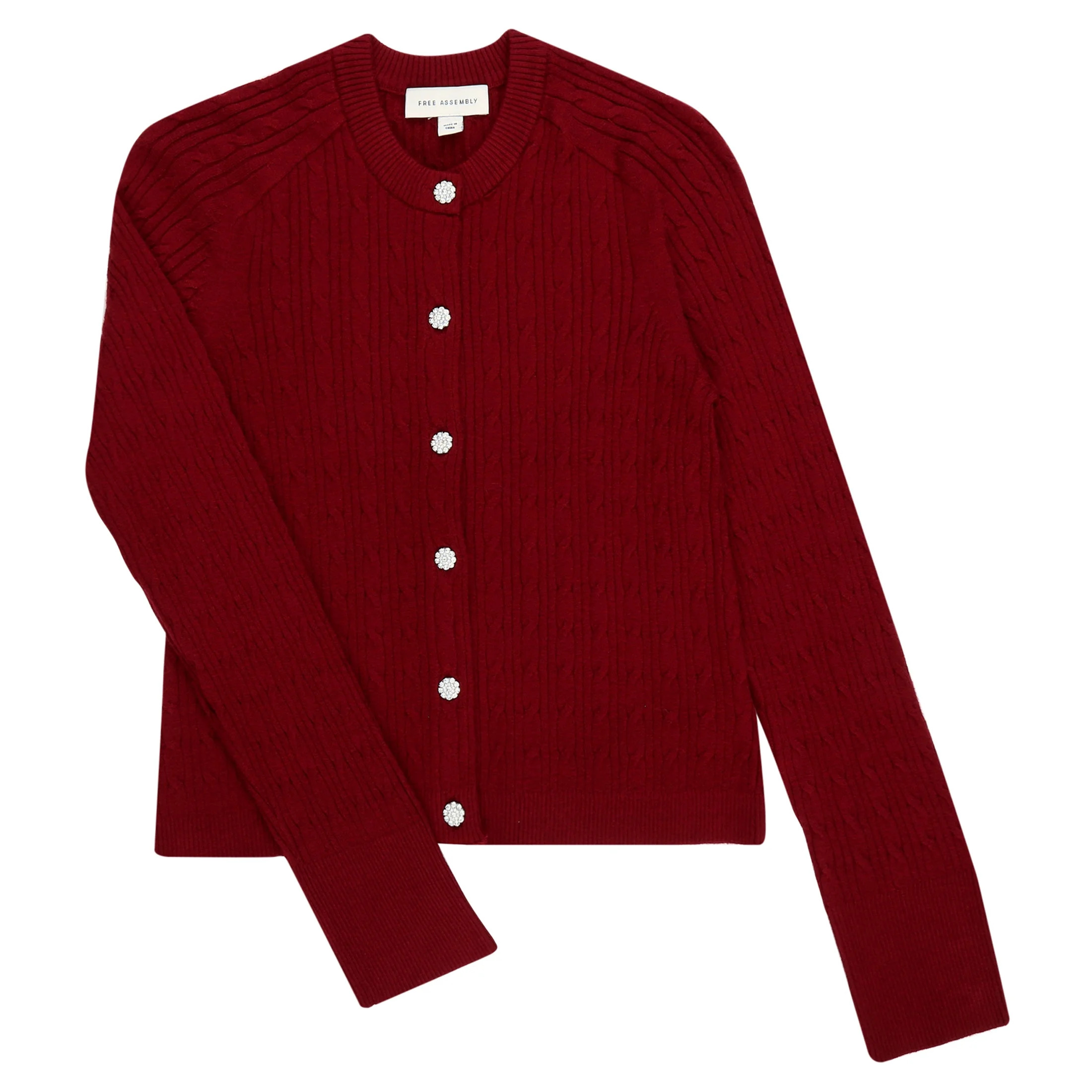 Free Assembly Women’s Cable Knit Cardigan Sweater with Long Sleeves, Lightweight, Size XS-XXXL ... | Walmart (US)