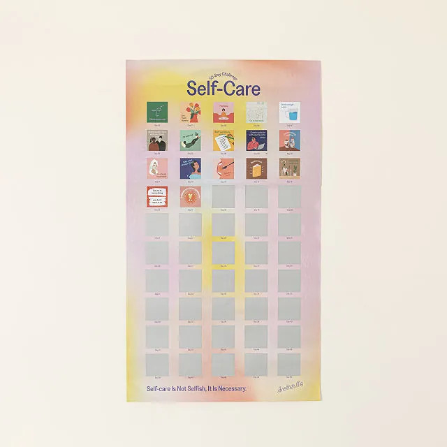 Self Care 50-Day Challenge Scratch Off Poster | UncommonGoods