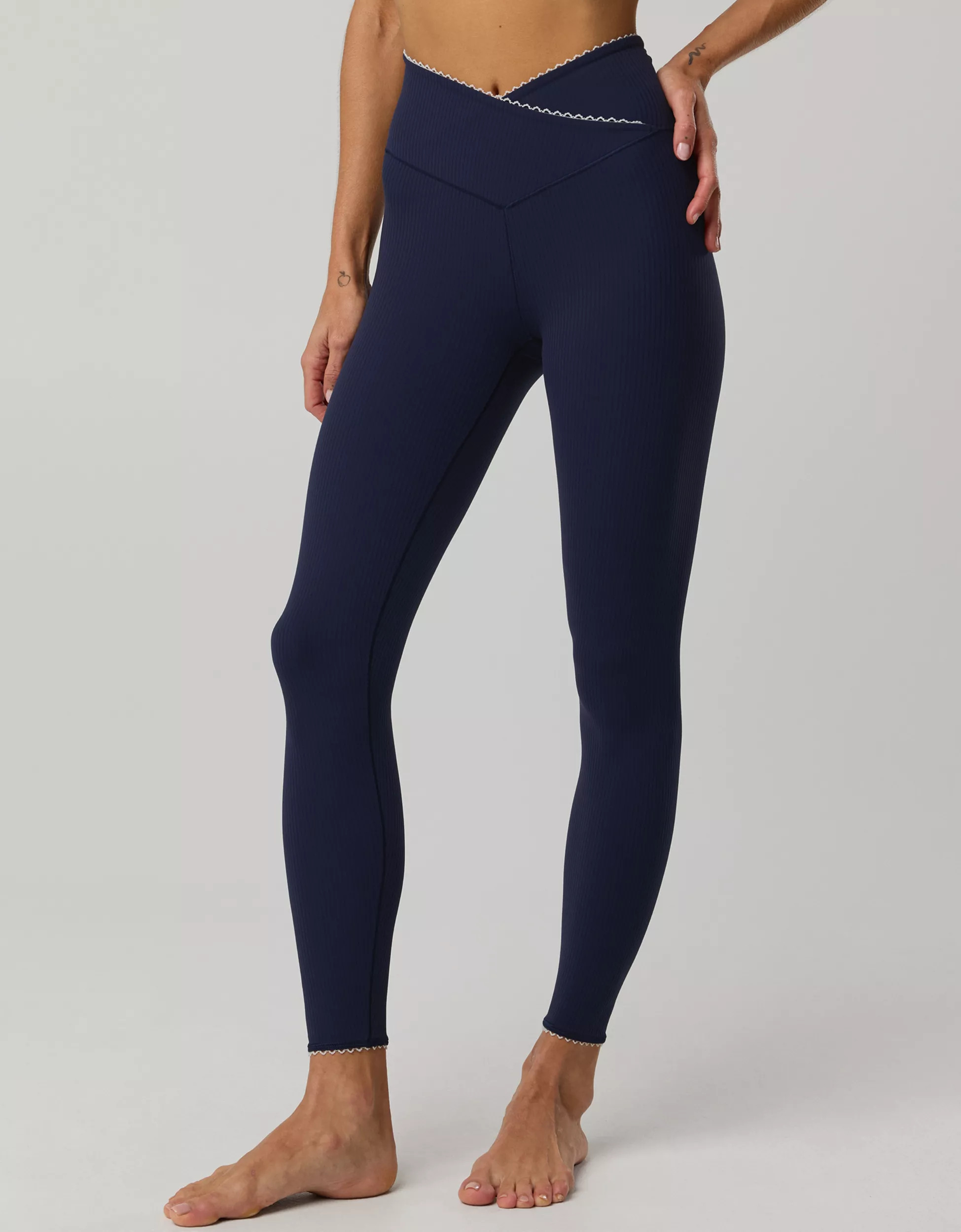 OFFLINE By Aerie Real Me XTRA Ribbed Picot Trim Crossover Legging | Aerie