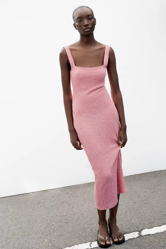 TEXTURED MIDI DRESS | Zara UK