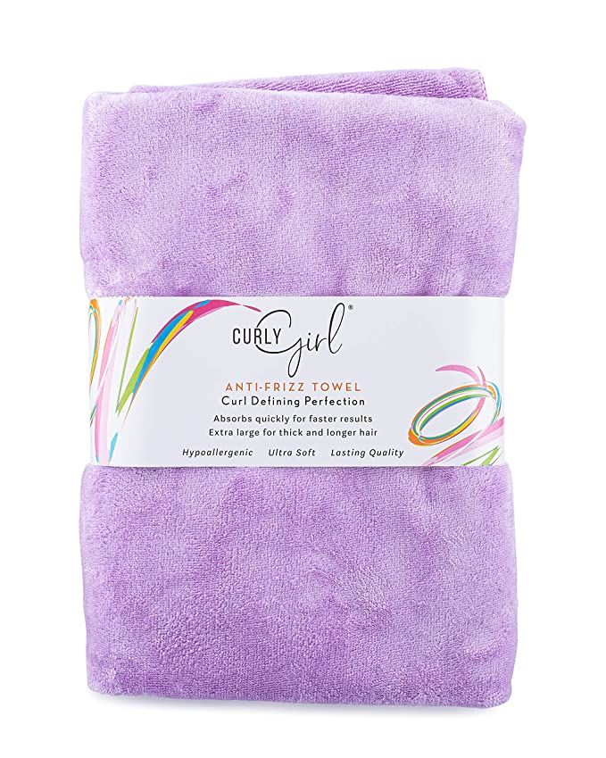 Curly Girl, Curly Hair Towel, Large Microfiber 22" x 39", Super Absorbent | Amazon (US)