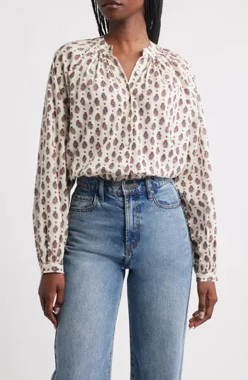 Julienne Paisley Print Organic Cotton Button-Up Shirt | Nordstrom
