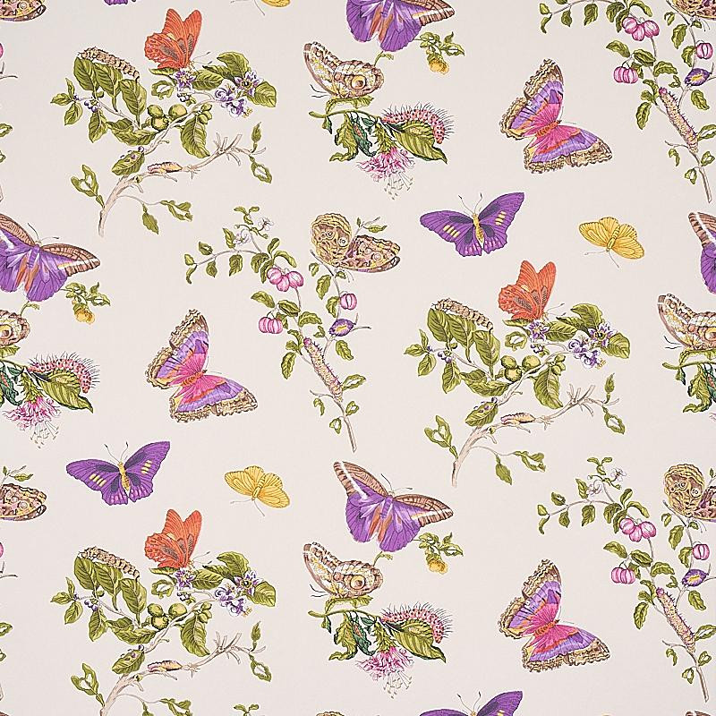 Schumacher Baudin Butterfly Purple Wallpaper | DecoratorsBest