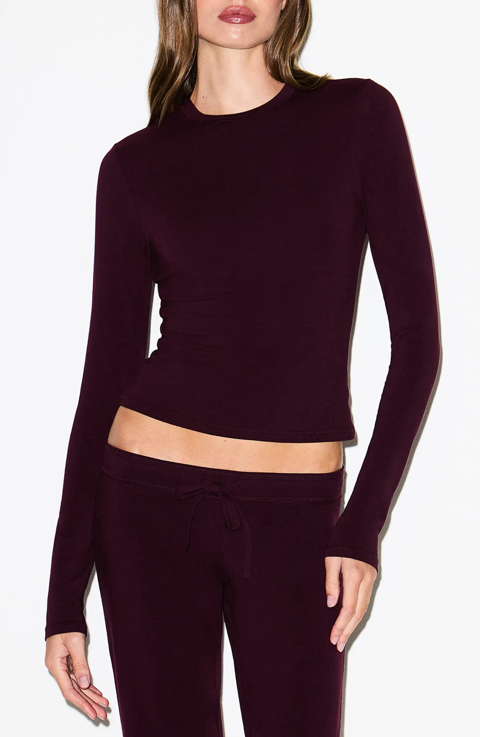 SKIMS Stretch Cotton Jersey Long Sleeve T-Shirt | Nordstrom | Nordstrom