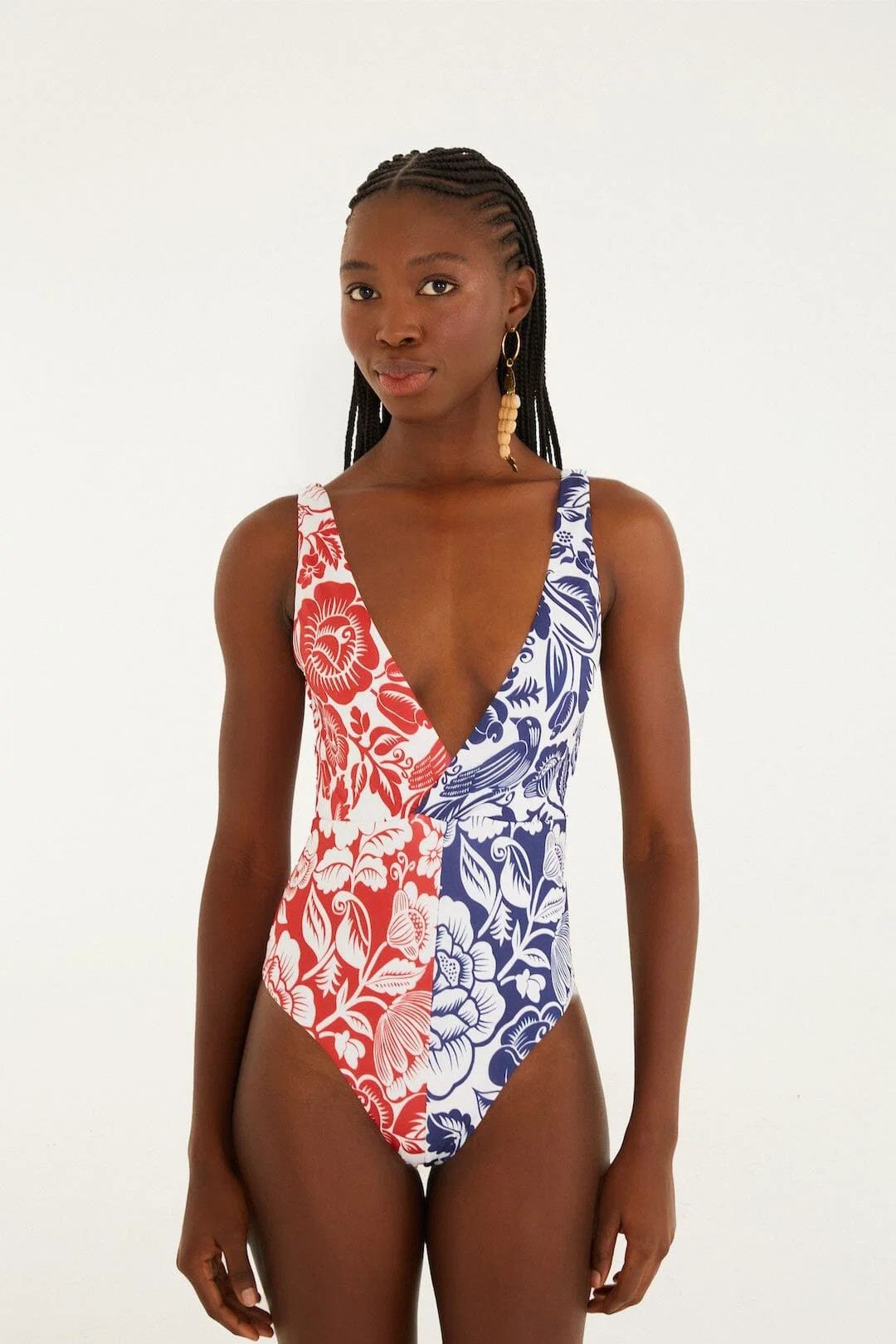 Mixed Cashew And Birds One-Piece Swimsuit | FARM Rio | Farm Rio UK