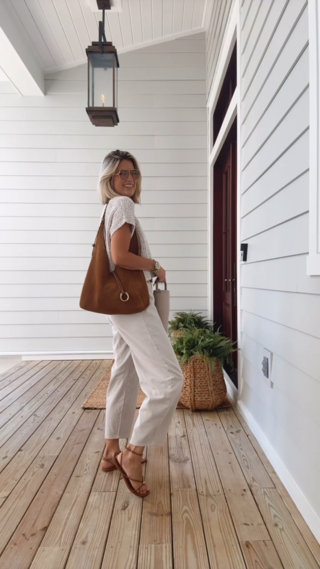 I am 5’11” wearing small in the pants and sweater. The pants run a little big in the waist but good with a belt.  They are organic cotton.

#LTKootd #LTKOver40 #LTKTall