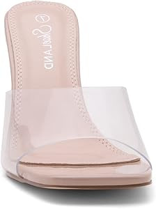 Shoe Land Melrose Womens High Heels Stiletto Heeled Slides Square Open Toe One Band Slip on Heele... | Amazon (US)
