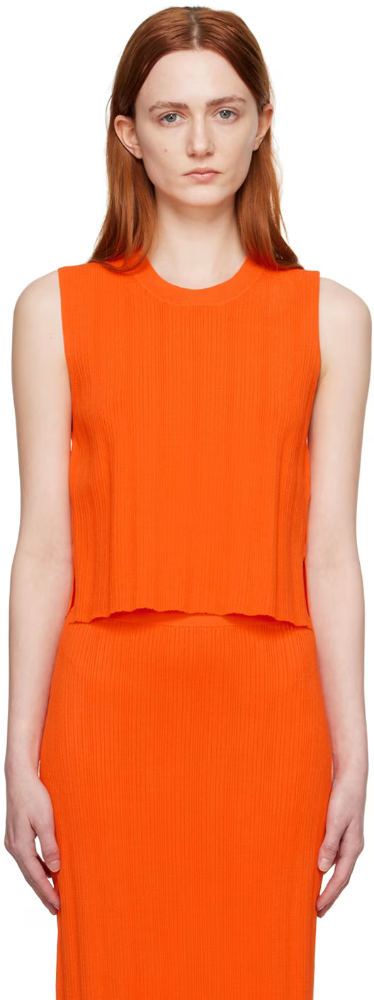 Orange Cutout Tank Top | SSENSE