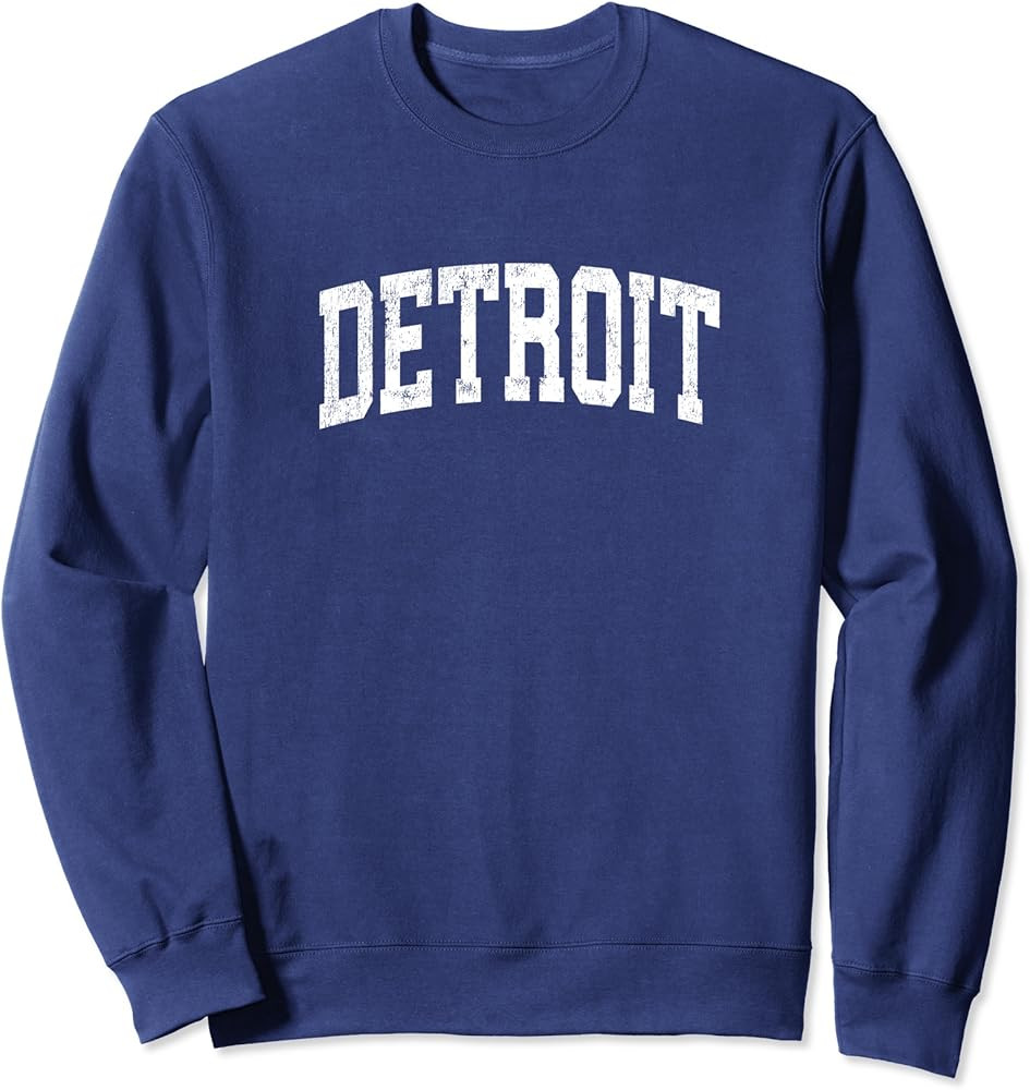 Detroit Michigan MI Vintage Athletic Sports Design Sweatshirt | Amazon (US)