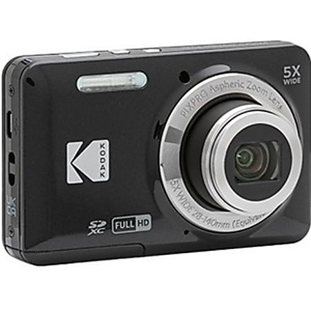 Kodak PIXPRO FZ55 16.4 Megapixel Compact Camera Black 12.3 CMOS Sensor Autofocus 2.7 LCD 5x Optic... | Office Depot and OfficeMax 