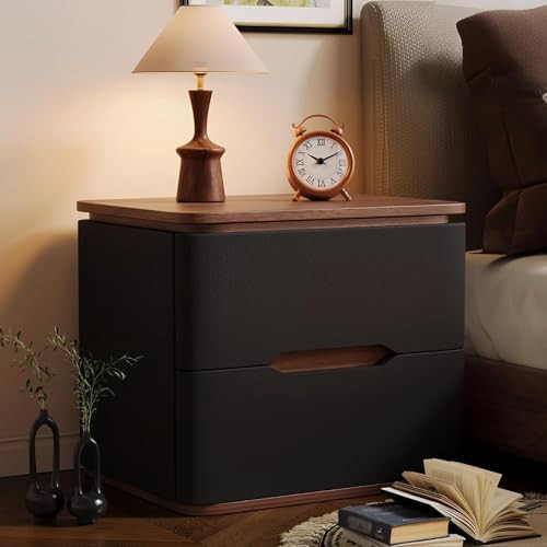 Wood Narrow Nightstand with 2 Drawers Bedside Table Side Table Storage Cabinet for Office & Livin... | Amazon (US)