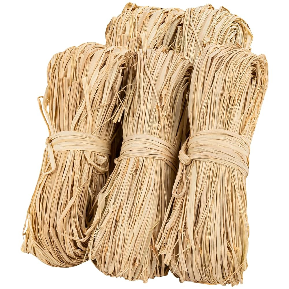 Sukh Natural Raffia Ribbon - 5PCS Raffia Straw for Florist Bouquets Decoration Twine Crafts Ribbo... | Amazon (US)