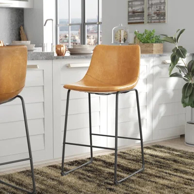 Milana Bar & Counter Stool Williston Forge Seat Height: Bar Stool (29.5" Seat Height), Upholstery: T | Wayfair North America