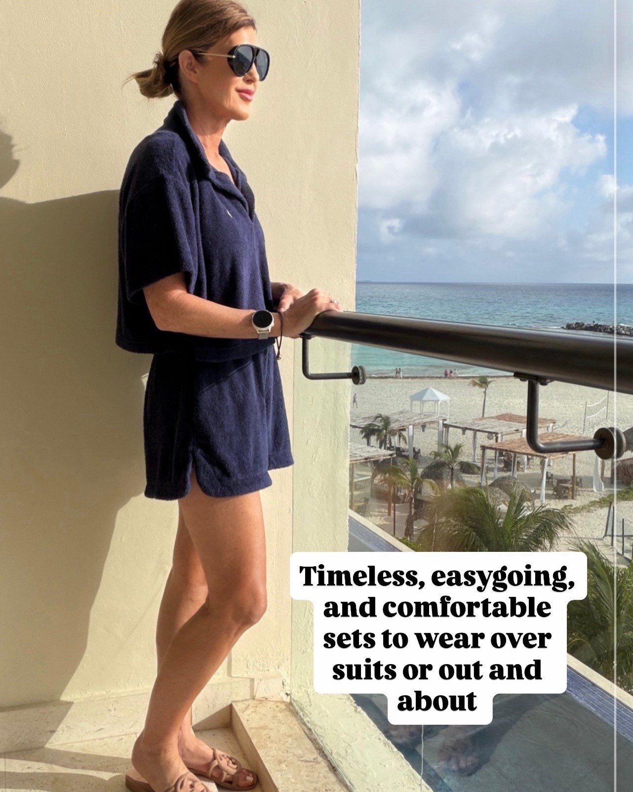 Wearing a size medium Ralph Lauren terry short set 

#LTKOver40 #LTKTravel