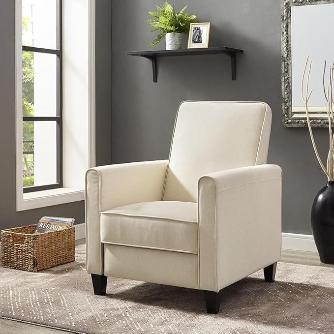 Naomi Home Landon Push Back Recliner Chair Cream/Linen | Amazon (US)