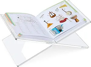 Acrylic Book Stand, Clear Book Holder for Display, Sturdy Open Book Stand for Desk, Kitchen Count... | Amazon (US)