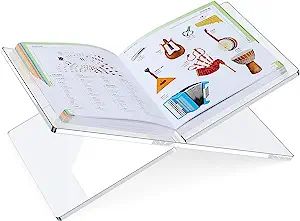 Acrylic Book Stand, Clear Book Holder for Display, Sturdy Open Book Stand for Desk, Kitchen Count... | Amazon (US)