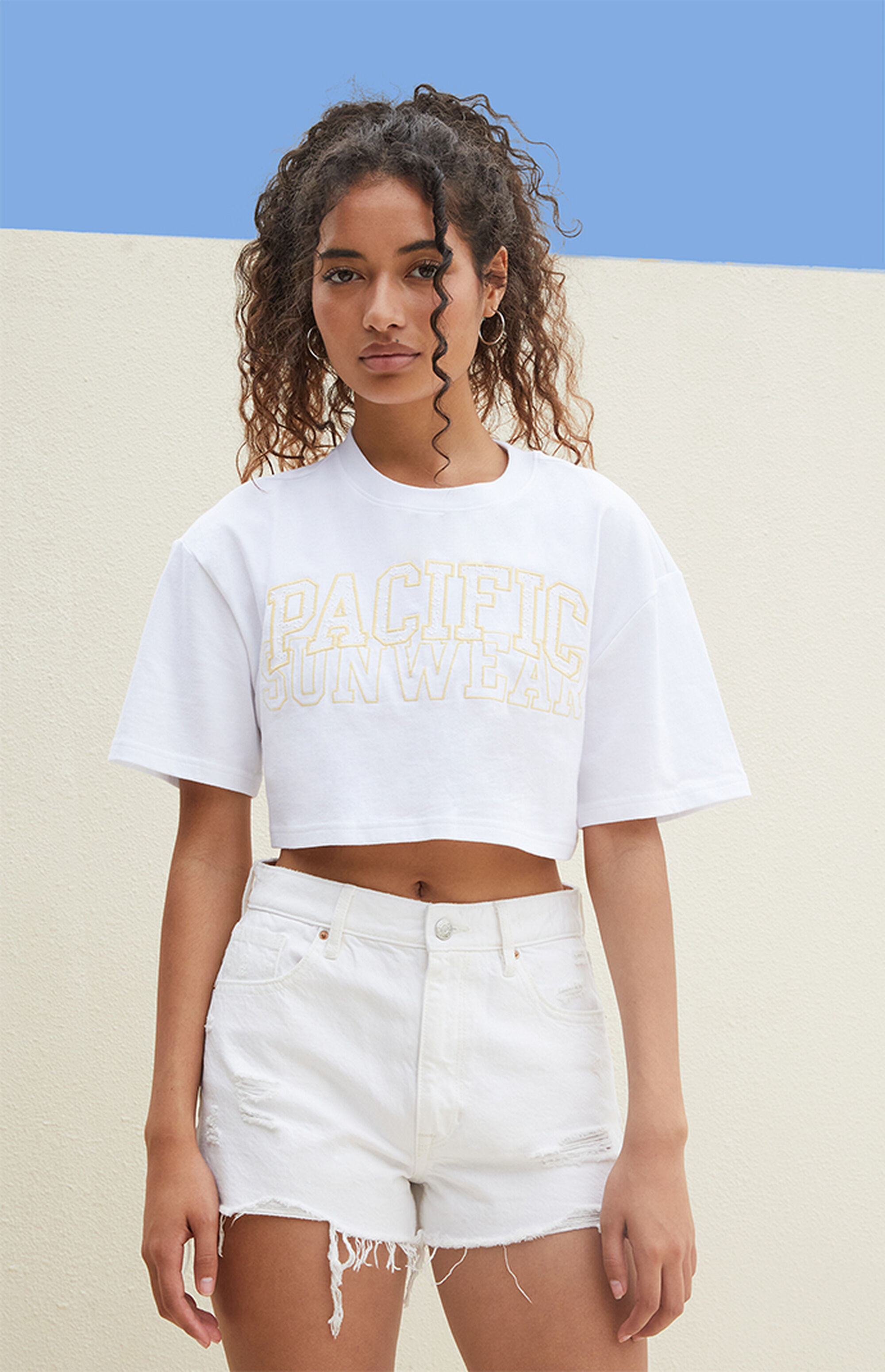 PacSun White Ripped High Waisted Denim Festival Shorts | PacSun