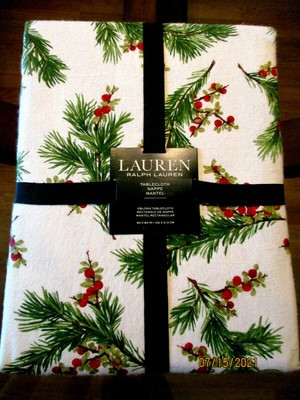 RALPH LAUREN CHRISTMAS TABLECLOTH OBLONG 60X84''CEDARBERRY WHITE NEW MULTI | eBay US