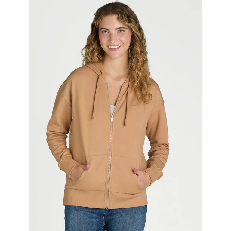 Time and Tru Women’s Zip Up Fleece Hoodie Jacket, Sizes XS-XXXL | Walmart (US)