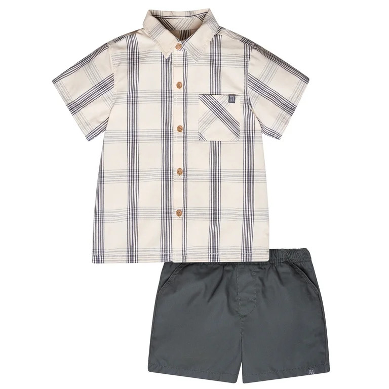 Modern Moments by Gerber Toddler Boy Resort Shirt and Short Outfit Set, 2-Piece, 12 Months - 5T | Walmart (US)