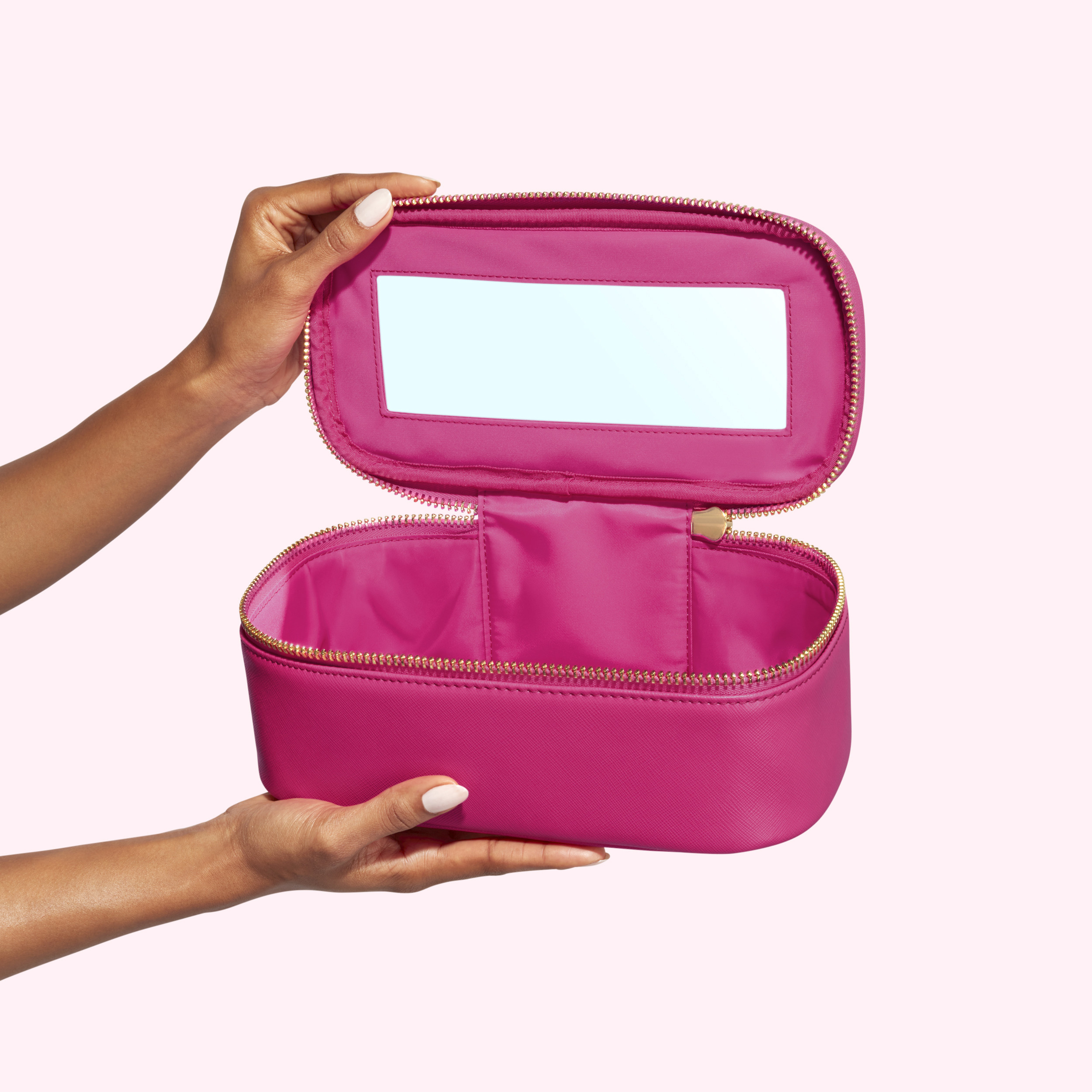 Textured Open Top Mirror Personalized Pouch | Stoney Clover Lane | Stoney Clover Lane