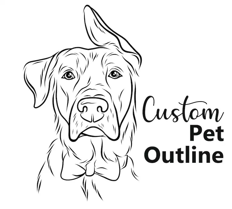 Custom Pet Outline Drawing, Dog Ear Drawing, Pet Tattoo Design, Cat Body Drawing, Dog Outline, Ca... | Etsy (US)