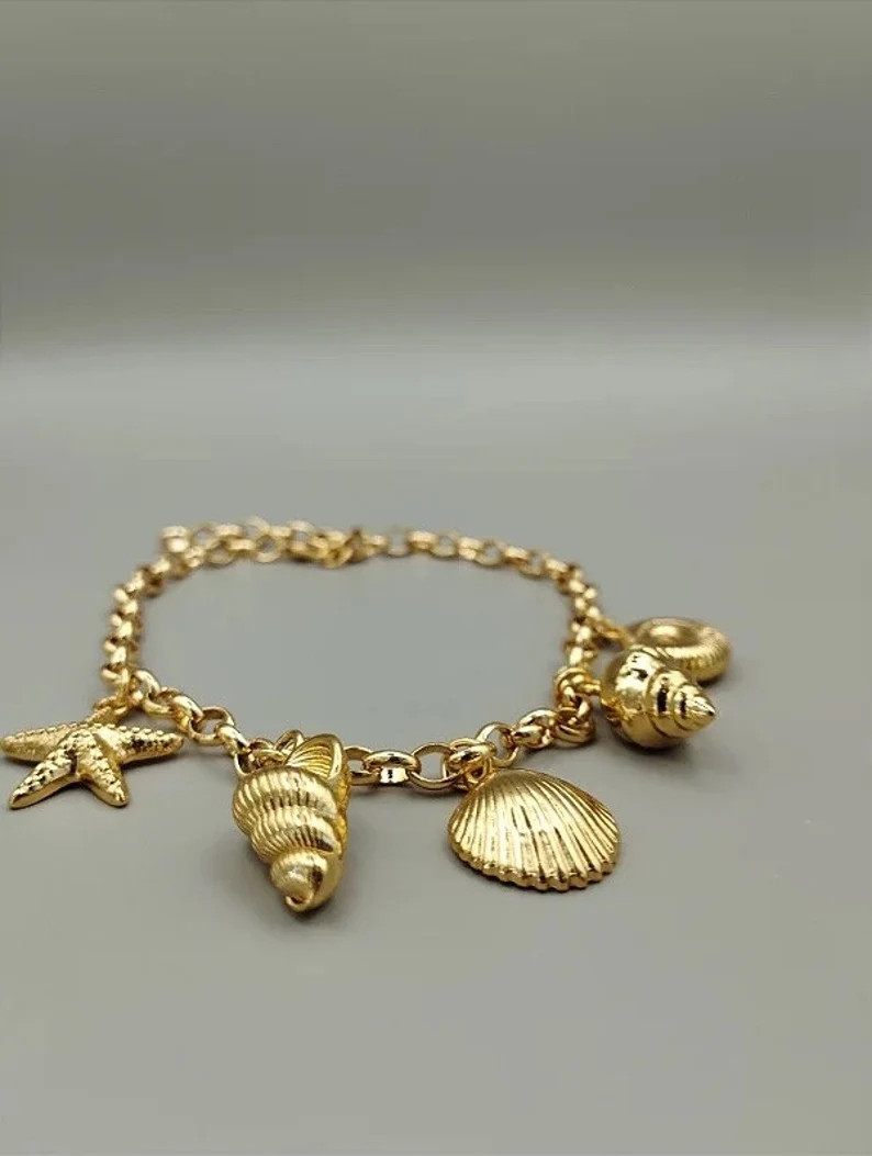 Mermaid Anklet Charms Ocean Seashells Anklet Ankle Bracelet, Personalized - Etsy UK | Etsy (US)