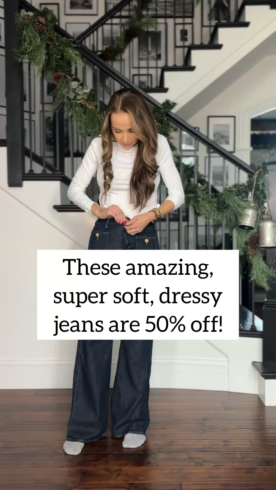 These jeans are 50% off! I’d recommend sizing down one size 