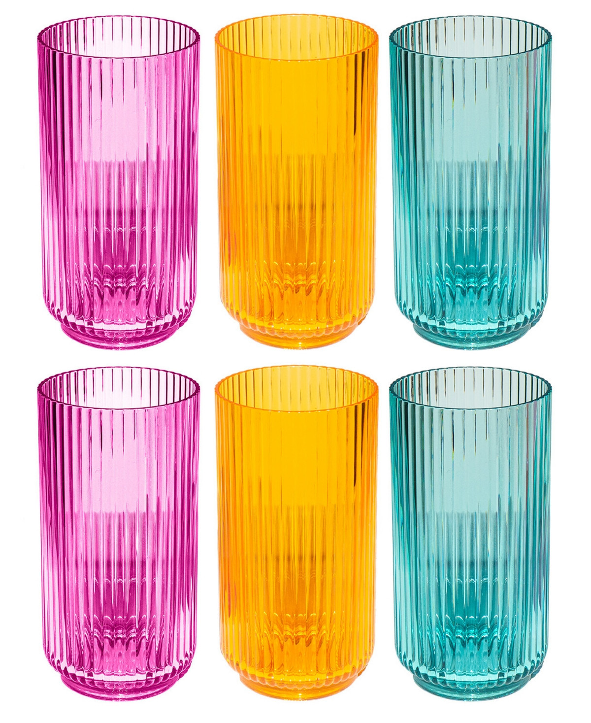 Abode Homewares Mesa Acrylic Drinking Glasses, Set of 6 - Multi | Macy's
