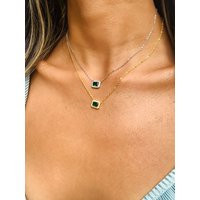 Emerald Green Necklace, Gold Necklace With Stone, Emerald Jewelrydainty Necklace, Womens Necklace, Layering Necklace, Statement Necklace | Etsy (US)