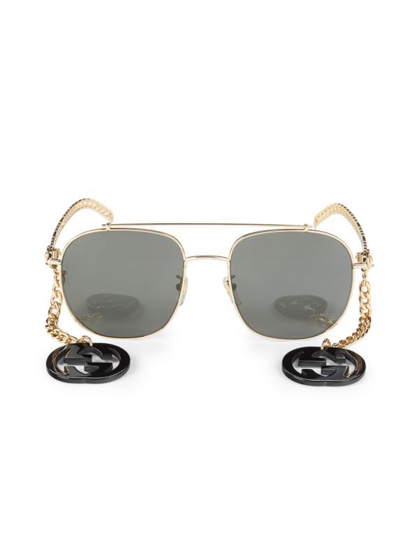 58MM Square Sunglasses With Detachable Charm | Saks Fifth Avenue OFF 5TH