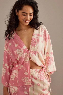 Wild Lovers Emily Long-Sleeve Tie-Front Pyjama Top | Anthropologie (UK)