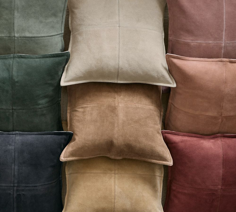 Pieced Suede Pillow | Pottery Barn (US)