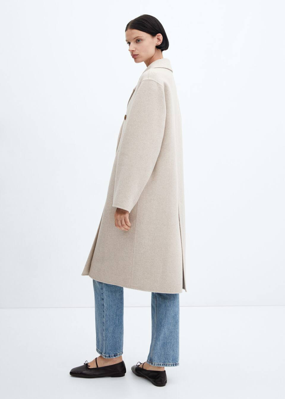 Manteau laine fait main oversize -  Femme | Mango France | MANGO (FR)