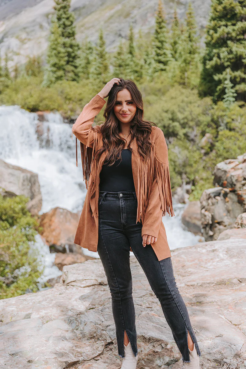 BuddyLove | Dutton Fringe Suede Jacket | Cocoa | BuddyLove