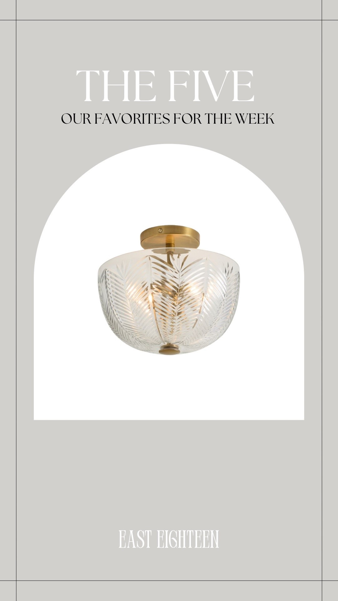 Our Five Favorites for the week include this beautiful flush mount light fixture from Pottery Barn.  Absolutely love the etched detailing  

#LTKHome