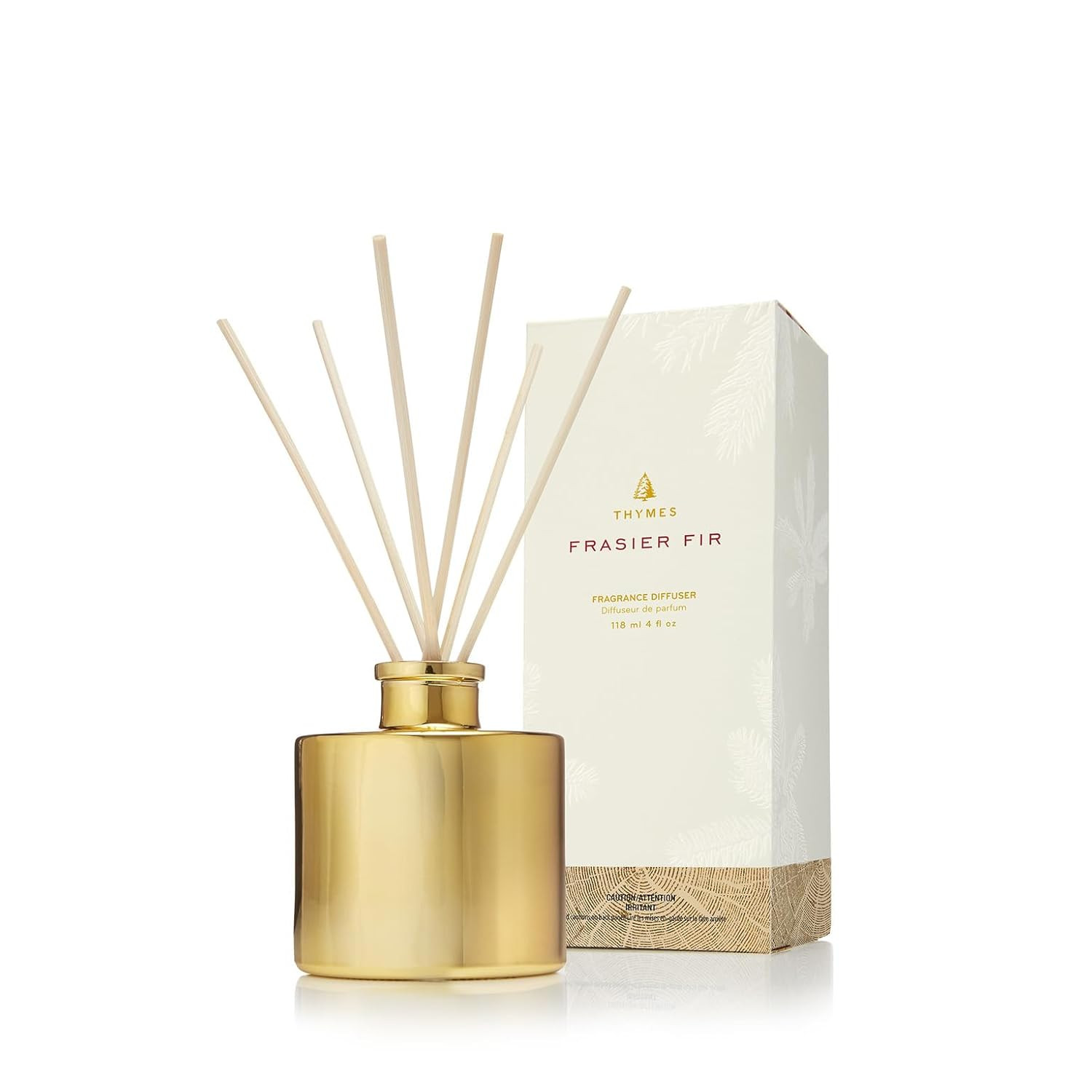 Thymes Petite Gold Frasier Fir Diffuser - Home Fragrance Diffuser Set Includes Reed Diffuser Stic... | Amazon (US)