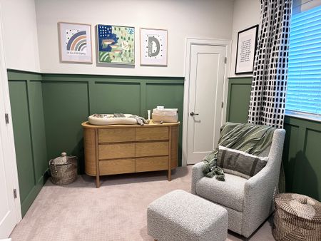Another cozy shot from The Urban Villa’s new baby boy nursery - there will be so many books and snuggles shared in this space!
