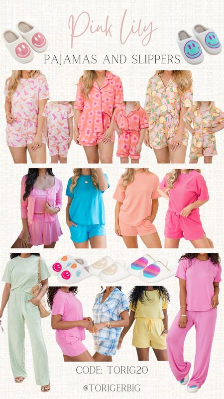 So many great options for pajamas and loungewear. Be sure to use my code.TORIG20 for discount. #PinkLily #Pajama #Loungewear #HouseShoes #ComfyClothes.

#LTKstyletip #LTKsalealert #LTKfindsunder50