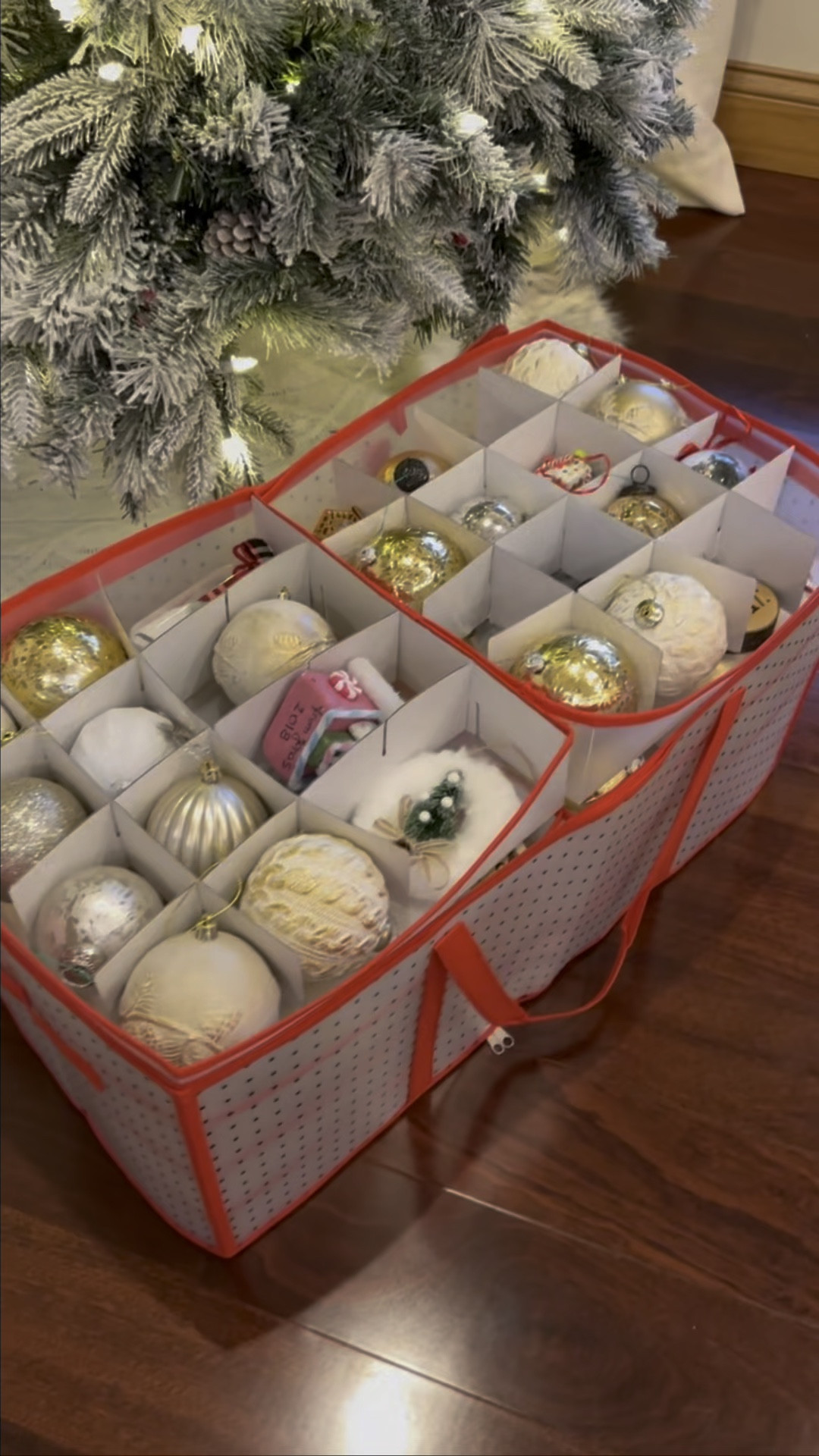 Christmas Decor ornaments storage box @AmazonHome 

Keep your cherished ornaments safe in this waterproof vinyl box, protecting them from moisture and dust.  Store up to 128 piece in this storage box that’s designed for easy stacking and carrying.

Assembly is easy  with included instructions, and box is collapsible for easy storage. 
🔑 Amazon Home, Christmas decor, Christmas ornaments organizers 

#LTKVideo #LTKHoliday #LTKhome