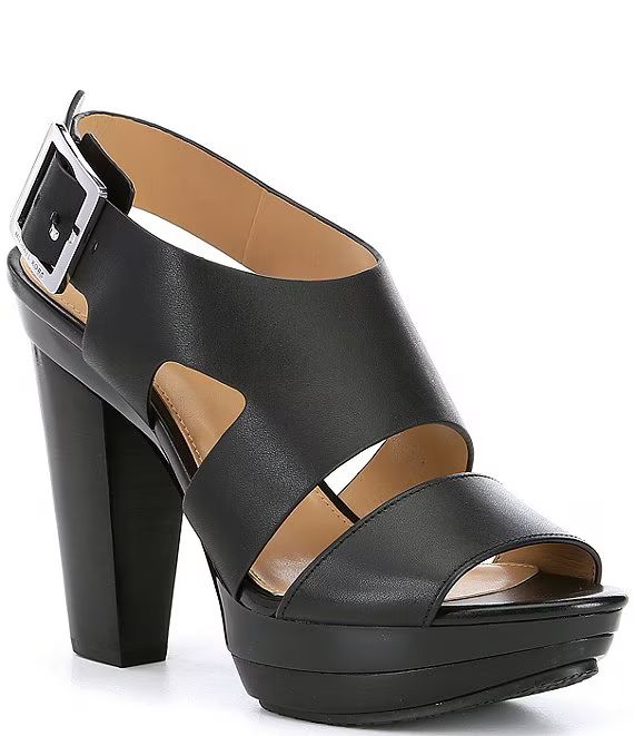 MICHAEL Michael Kors Carla Leather Platform Sandals | Dillards
