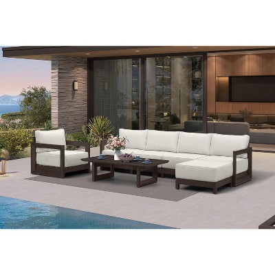 PURPLE LEAF Patio Furniture Set Open-End Outdoor Couch with Soft Cushion Pillows for Yard Porch Deck, Bronze | Target
