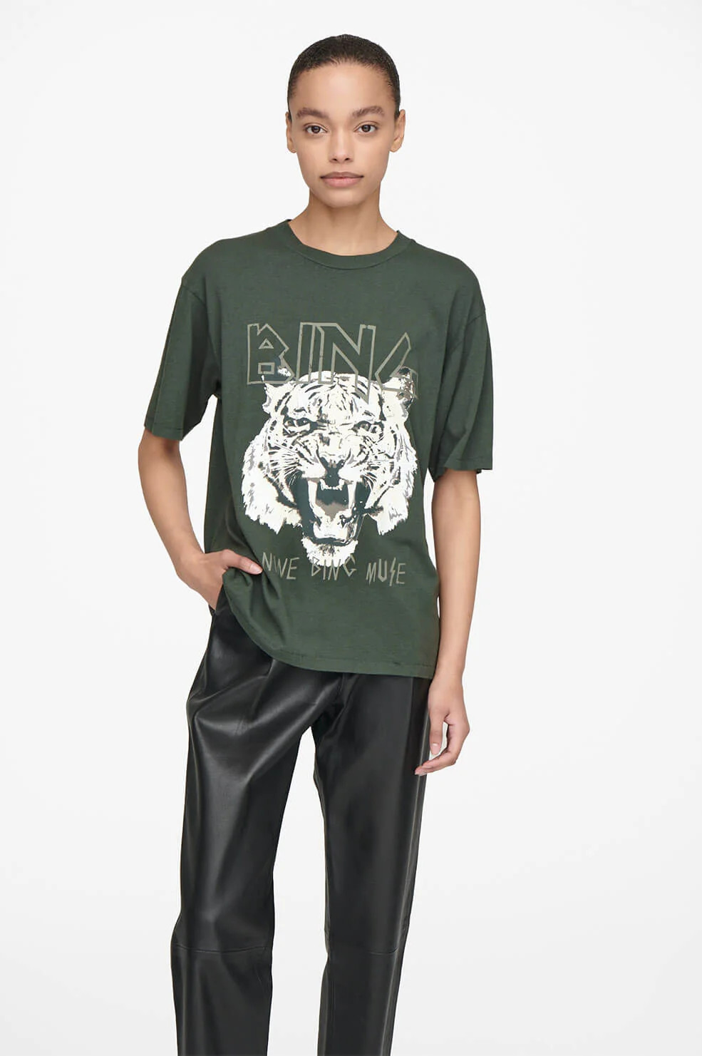 ANINE BING Tiger Tee in Forest Green | Anine Bing