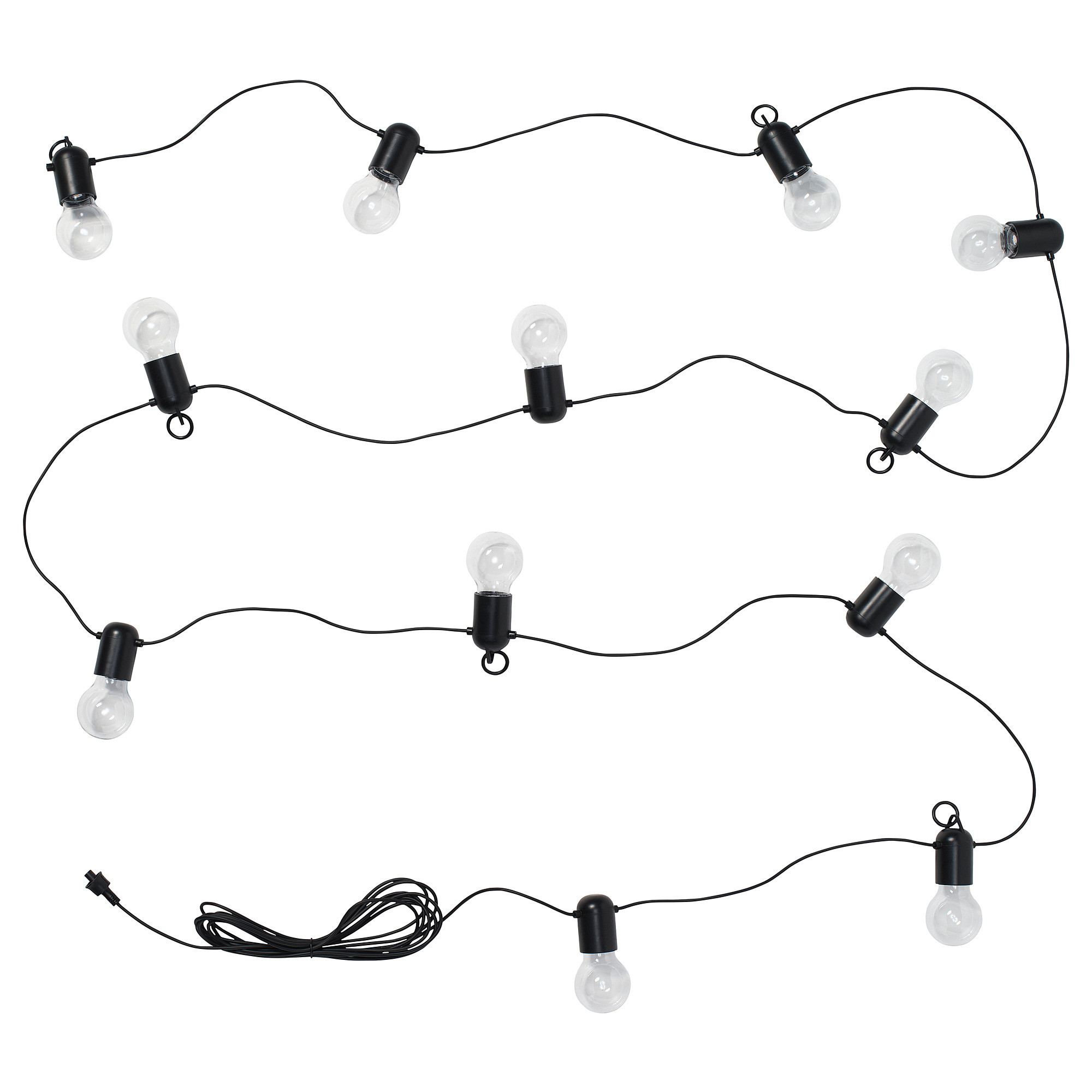 SVARTRÅ LED string light with 12 lights, outdoor black | IKEA US