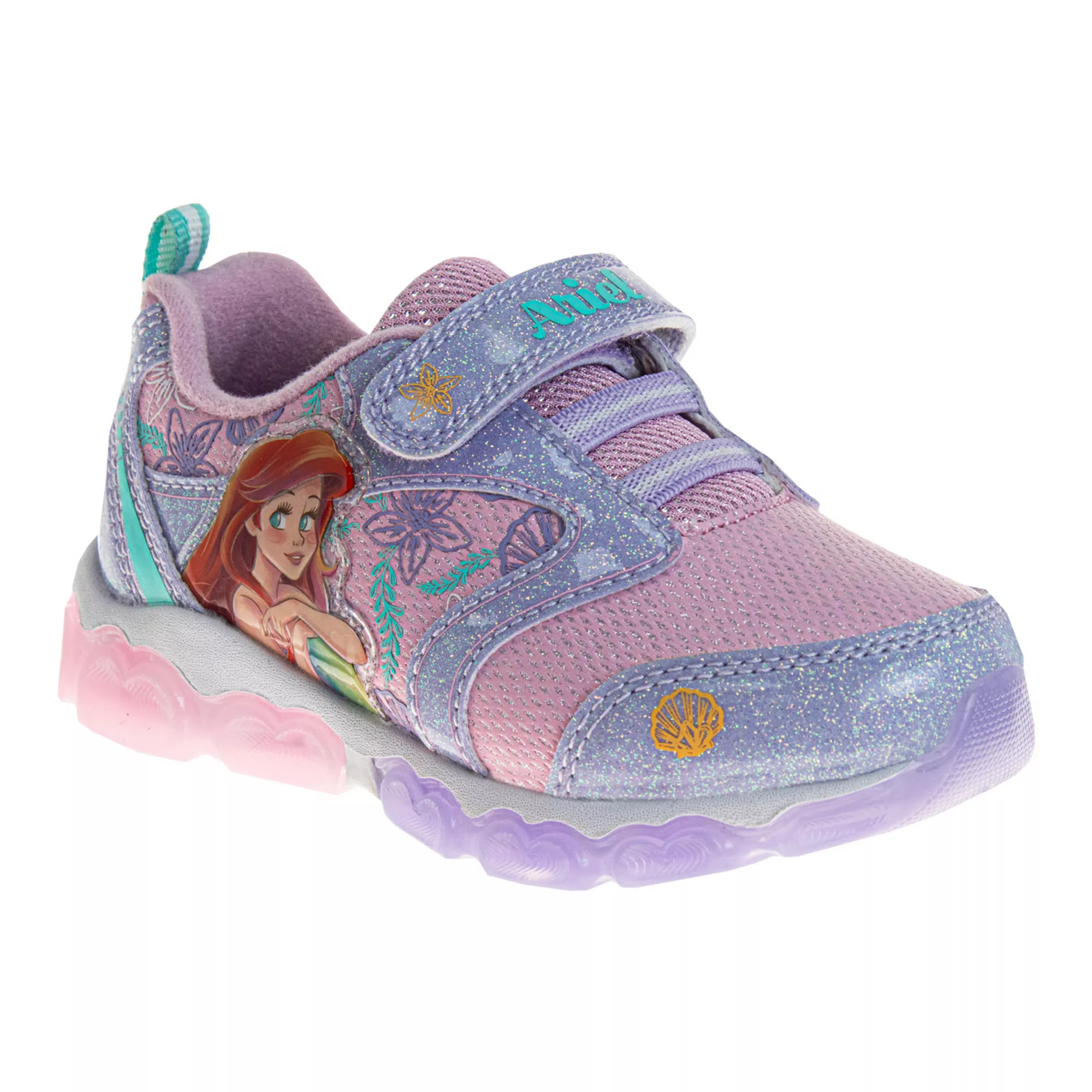 Disney's The Little Mermaid Toddler Girls' Hook and Loop Light-Up Fashion Sneakers | Kohl's