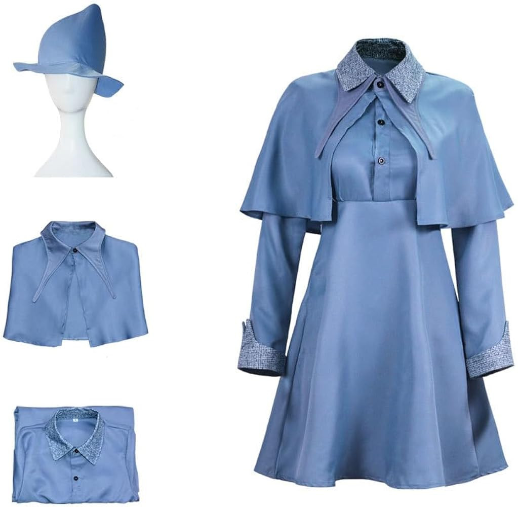 Beauxbaton School Uniform Fleur Isabelle Delacour Cosplay Costume Blue Dress Wizard Outfit with H... | Amazon (US)