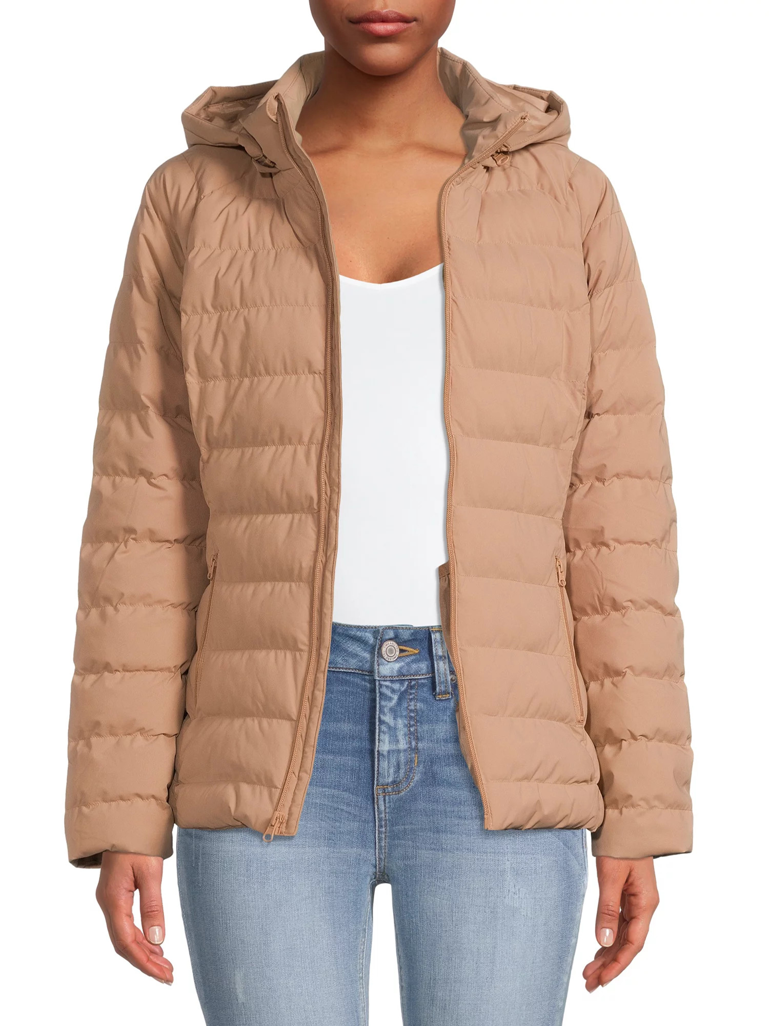 Time and Tru Women's and Plus Stretch Packable Jacket - Walmart.com | Walmart (US)